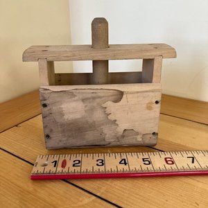 Vintage Wood Butter Press Hand Made Primitive Rustic Rectangular Mold